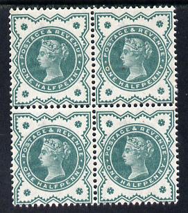 Great Britain 1900 QV 1/2d blue-green block of 4 mounted mint SG213