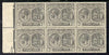 St Kitts-Nevis 1921-29 KG5 Script CA Medicinal Spring 2d slate-grey marginal block of 6, unmounted mint SG 41