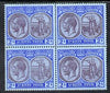 St Kitts-Nevis 1921-29 KG5 Script CA Columbus 2s purple & blue on blue block of 4, unmounted mint SG 47