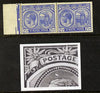 St Kitts-Nevis 1921-29 KG5 Script CA Columbus 2.5d ultramarine horiz pair unmounted one stamp with Flaw above King's Head R6-1) SG 44