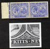 St Kitts-Nevis 1921-29 KG5 Script CA Columbus 2.5d ultramarine horiz pair mounted one stamp with background flaw (R7-1) SG 44