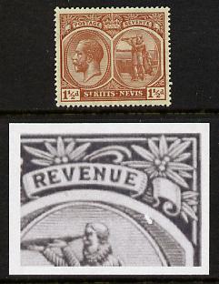 St Kitts-Nevis 1921-29 KG5 Script CA Columbus 1.5d red-brown single mounted with Flaw to right of Columbus R7-5) SG 40a