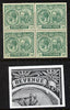 St Kitts-Nevis 1921-29 KG5 Script CA Columbus 1/2d blue-green block of 4 unmounted one stamp with Flaw to right of Columbus R7-5) SG 37