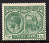 St Kitts-Nevis 1920-22 KG5 MCA Columbus 1/2d blue-green single with 2 small flaws below '1' of value mounted mint SG 24