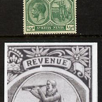 St Kitts-Nevis 1920-22 KG5 MCA Columbus 1/2d blue-green single with chipped frame below 'V' (position unknown) mounted mint SG 24