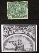 St Kitts-Nevis 1921-29 KG5 Script CA Columbus 1/2d blue-green single with chipped frame below 'V' (position unknown) mounted mint SG 37