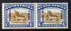 South West Africa 1927 Wildebeest 1s horiz bi-lingual pair unmounted mint SG 51