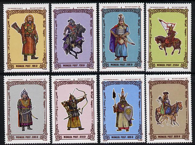 Mongolia 1997 Soldiers of Chingis Khan perf set of 8 unmounted mint, SG 2610-17