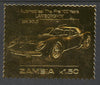 Zambia 1987 Classic Cars 1k50 Lamborghini in 22k gold foil unmounted mint