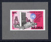 Nigeria 1985 40th Anniversary of United Nations - imperf machine proof of 50k value (as issued stamp) mounted on small piece of grey card believed to be as submitted for final approval as SG507