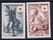 France 1955 Red Cross Fund perf set of 2 unmounted mint SG 1274-75