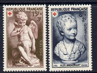 France 1950 Red Cross Fund perf set of 2 unmounted mint SG 1105-06