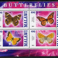 Malawi 2013 Butterflies #1 perf sheetlet containing 4 values unmounted mint