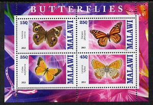 Malawi 2013 Butterflies #1 perf sheetlet containing 4 values unmounted mint