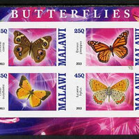 Malawi 2013 Butterflies #1 imperf sheetlet containing 4 values unmounted mint