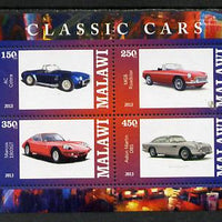 Malawi 2013 Classic Cars #2 perf sheetlet containing 4 values unmounted mint