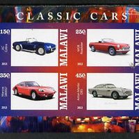 Malawi 2013 Classic Cars #2 imperf sheetlet containing 4 values unmounted mint