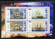 Malawi 2013 Sailing Ships #2 perf sheetlet containing 4 values unmounted mint