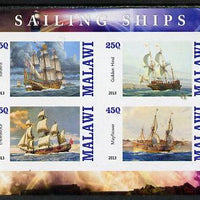 Malawi 2013 Sailing Ships #2 imperf sheetlet containing 4 values unmounted mint