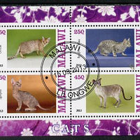 Malawi 2013 Domestic Cats #2 perf sheetlet containing 4 values fine cds used