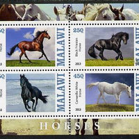 Malawi 2013 Horses perf sheetlet containing 4 values unmounted mint