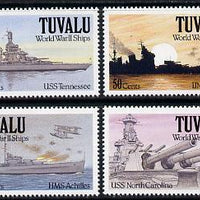 Tuvalu 1991 Ships of World War II - 2nd series perf set of 4 unmounted mint SG 613-16