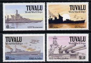 Tuvalu 1991 Ships of World War II - 2nd series perf set of 4 unmounted mint SG 613-16