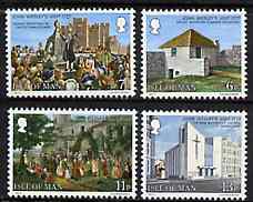 Isle of Man 1977 Bicentenary of Vist by John Wesley set of 4, SG 103-06