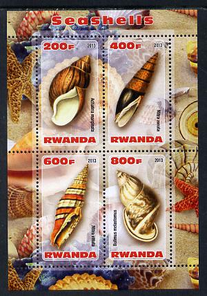 Rwanda 2013 Shells perf sheetlet containing 4 values unmounted mint