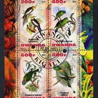 Rwanda 2013 Parrots perf sheetlet containing 4 values fine cto used