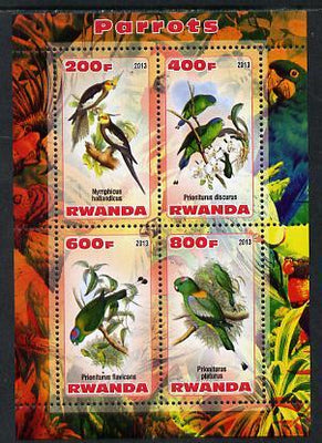 Rwanda 2013 Parrots perf sheetlet containing 4 values unmounted mint