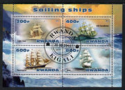 Rwanda 2013 Sailing Ships #2 perf sheetlet containing 4 values fine cto used