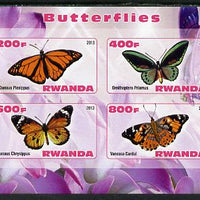 Rwanda 2013 Butterflies #3 imperf sheetlet containing 4 values unmounted mint