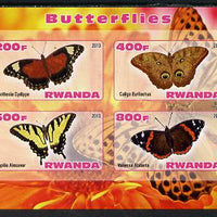 Rwanda 2013 Butterflies #4 imperf sheetlet containing 4 values unmounted mint