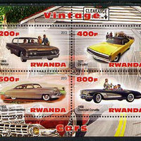 Rwanda 2013 Vintage Cars #1 perf sheetlet containing 4 values unmounted mint