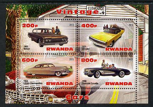 Rwanda 2013 Vintage Cars #1 perf sheetlet containing 4 values unmounted mint