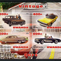 Rwanda 2013 Vintage Cars #1 imperf sheetlet containing 4 values unmounted mint