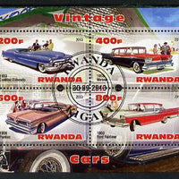 Rwanda 2013 Vintage Cars #2 perf sheetlet containing 4 values fine cto used