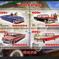 Rwanda 2013 Vintage Cars #2 perf sheetlet containing 4 values unmounted mint
