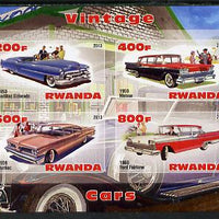 Rwanda 2013 Vintage Cars #2 imperf sheetlet containing 4 values unmounted mint