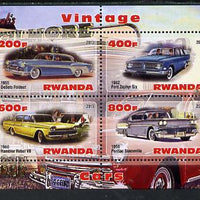 Rwanda 2013 Vintage Cars #3 perf sheetlet containing 4 values unmounted mint