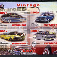 Rwanda 2013 Vintage Cars #3 imperf sheetlet containing 4 values unmounted mint