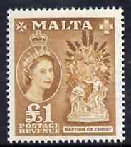 Malta 1957 Baptism of Christ £1 unmounted mint (from def set) SG 282