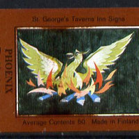 Match Box Labels - Phoenix (No.35 from a series of 50 Pub signs) dark brown background, very fine unused condition (St George's Taverns)