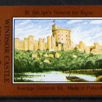 Match Box Labels - Windsor Castle (No.36 from a series of 50 Pub signs) dark brown background, very fine unused condition (St George's Taverns)