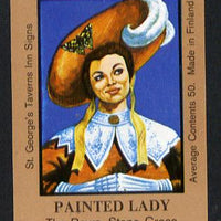 Match Box Labels - Painted Lady (No.8 from a series of 50 Pub signs) light brown background, very fine unused condition (St George's Taverns)