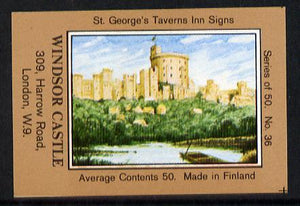 Match Box Labels - Windsor Castle (No.36 from a series of 50 Pub signs) light brown background, very fine unused condition (St George's Taverns)