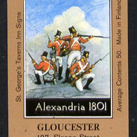 Match Box Labels - Gloucester (No.38 from a series of 50 Pub signs) light brown background, very fine unused condition (St George's Taverns)