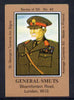 Match Box Labels - General Smuts (No.40 from a series of 50 Pub signs) light brown background, very fine unused condition (St George's Taverns)