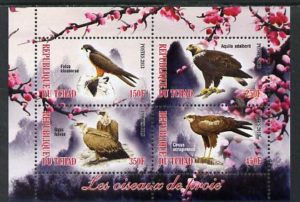 Chad 2013 Birds of Prey perf sheetlet containing 4 values unmounted mint